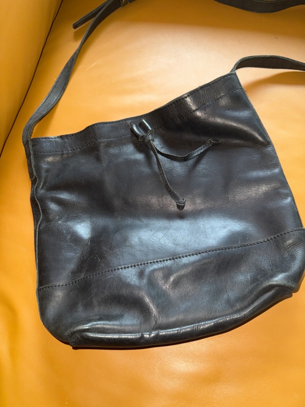 Classic Black Leather Crossbody Bag